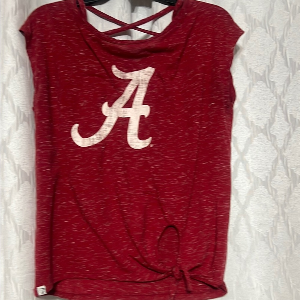 Crimson Red Graphic Tee with Logo